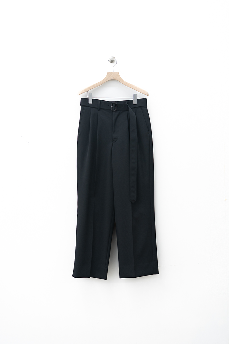 THERERACS THE SLACKS BELTED 2 TUCK / BLACK