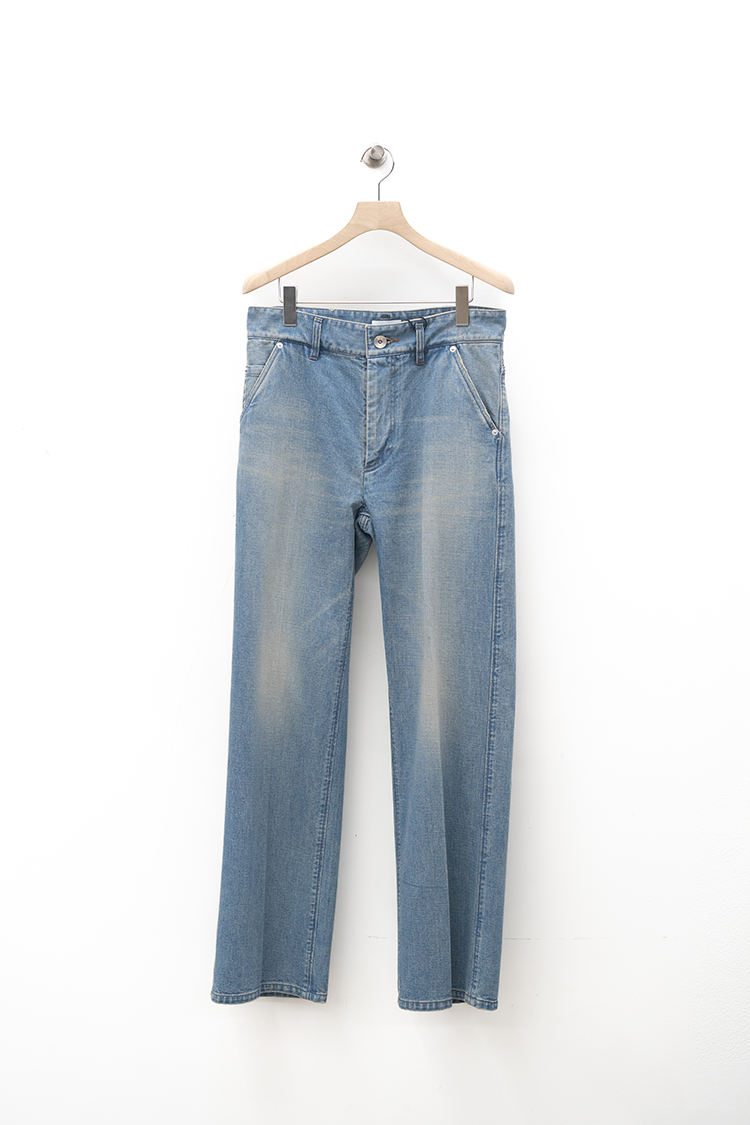 THERERACS RERACS STRAIGHT DENIM PANTS / BLEACH LIGHT BLUE