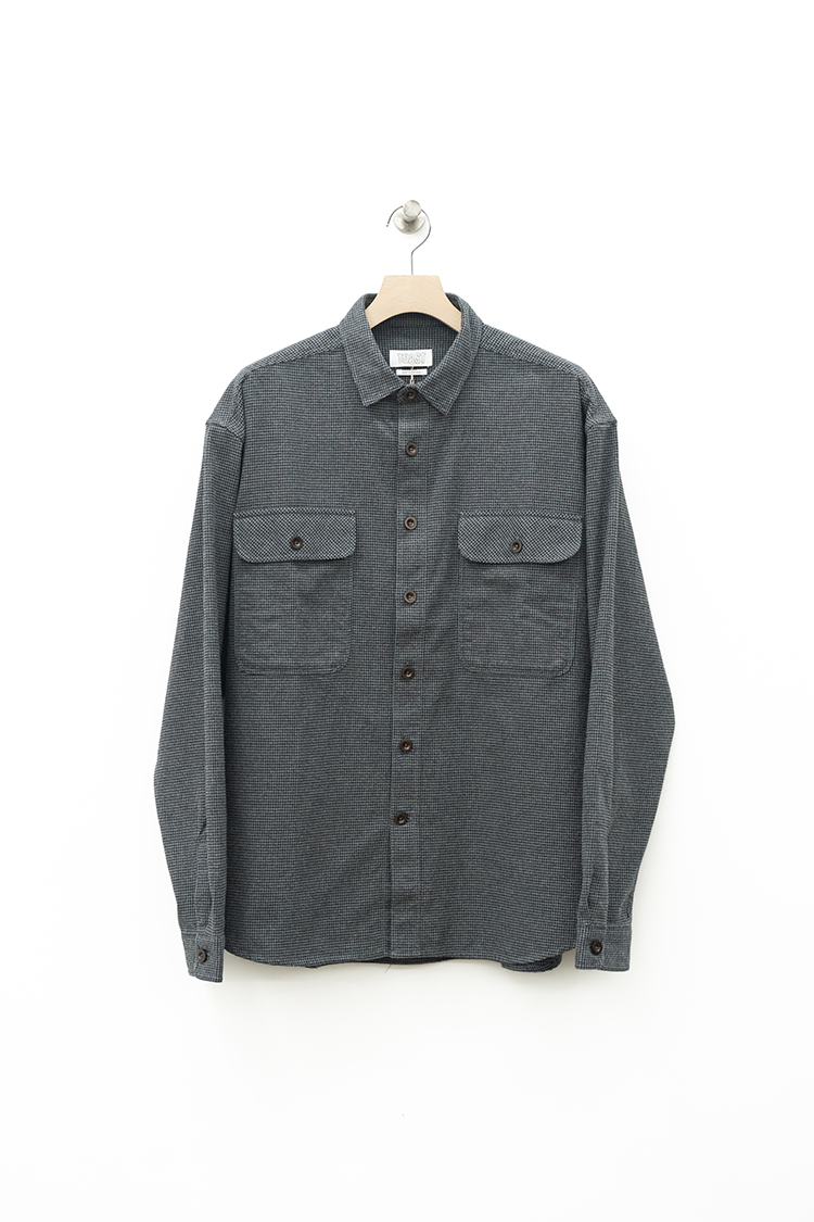 TOAST Brushed Cotton Workwear Shirt / Charcoal Grey