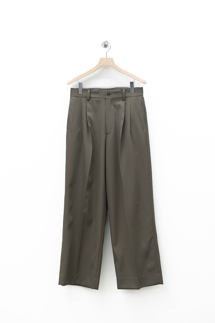 ssstein LONG WIDE TROUSERS / DARK BEIGE