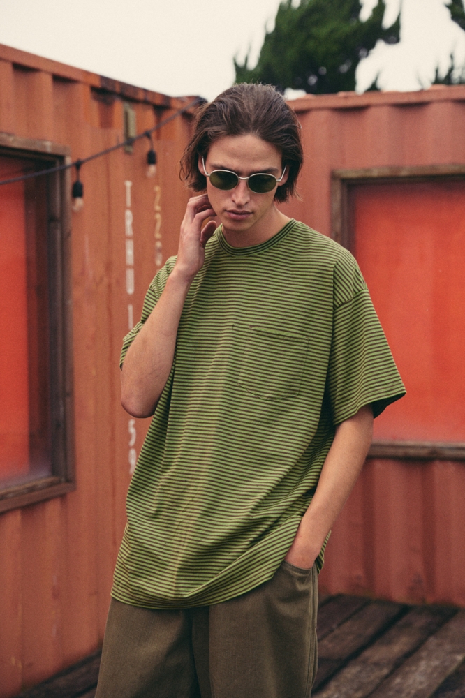 COMFORTABLE REASON 「THIN STRIPE POCKET TEE - ボーダーポケットT