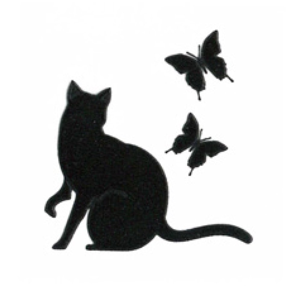 I Love Cat 猫と蝶 ブラック こころ工房 ペットのお墓 ペットストーン の販売