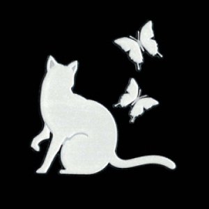 I LOVE CAT 猫と蝶（ホワイト）
