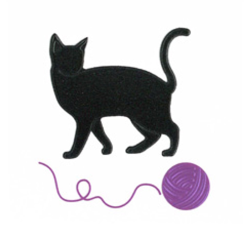 I Love Cat 猫と毛糸玉 ブラック こころ工房 ペットのお墓 ペットストーン の販売