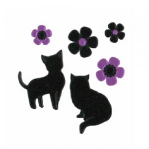 I LOVE CAT 猫と花（ブラック）