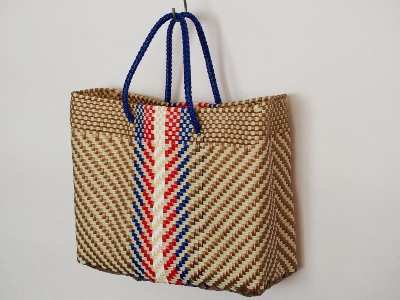 メルカドバッグS【V ゴールド×クリーム×ネイビー】 - メキシコ