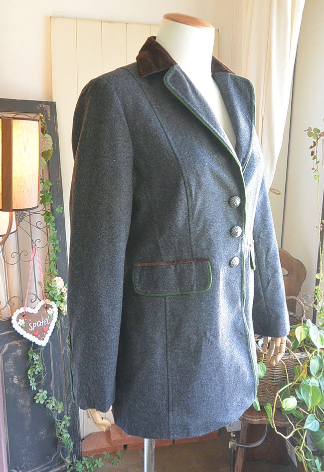 ウールチロルデザインコートジャケット　ヨーロッパ　オーストリア製
