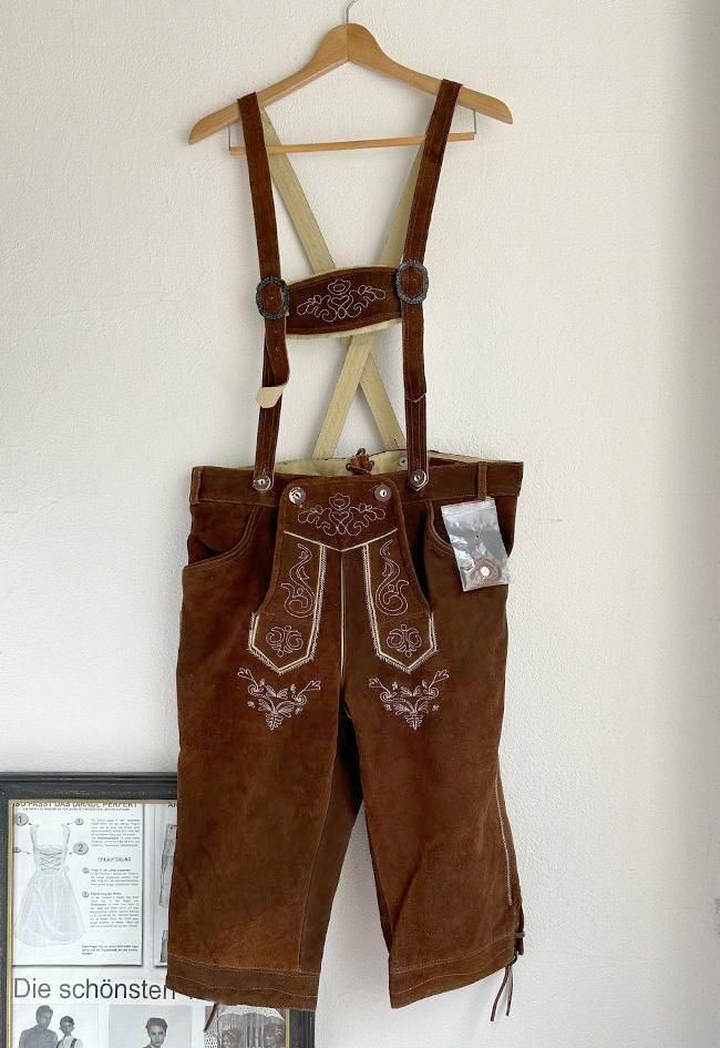 □型番608□Lサイズ：schlusenブラウンレーダーホーゼン：七分丈：茶色