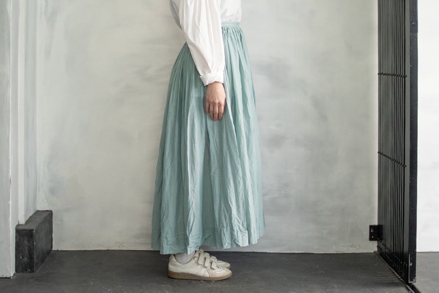MAVUNO ギャザースカート  SMOKEY BLUE