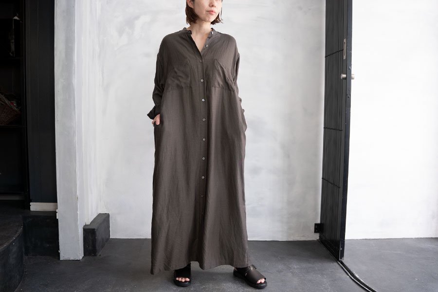 無料長期保証 WIRROW STAND COLLAR SHIRT DRESS ワンピース tdh