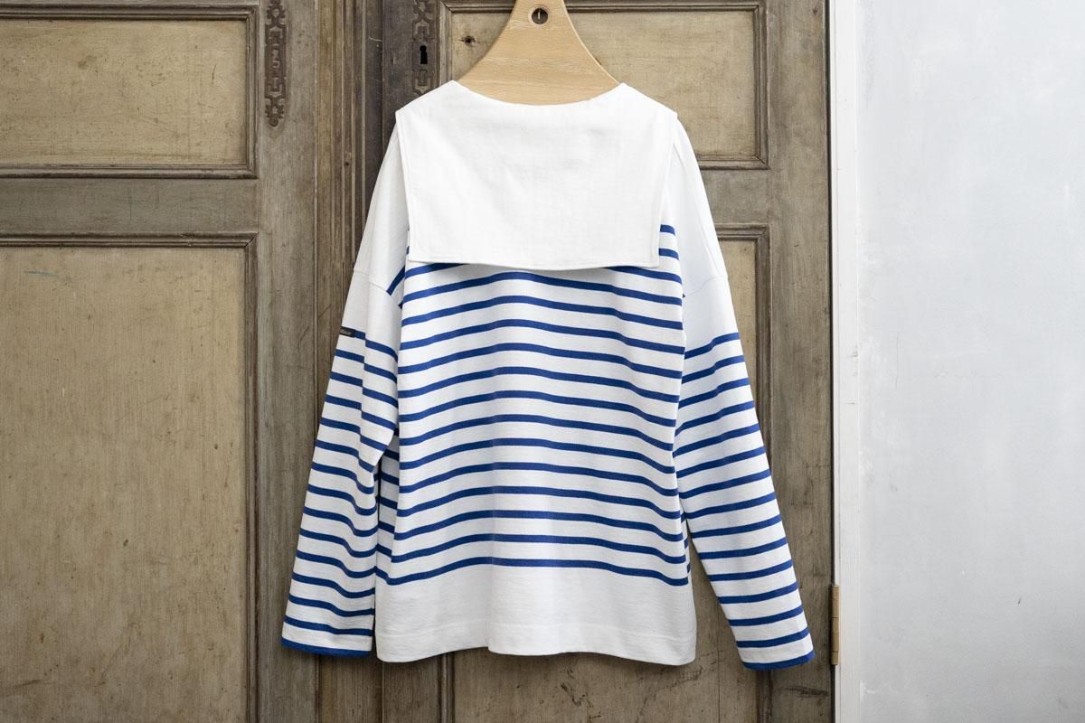 mavuno別注ルミノアLe minorビッグセーラーカラーボーダー新品ブルー MAVUNO Le minor 別注 BIGセーラーカラーボーダー mavuno別注ルミノア