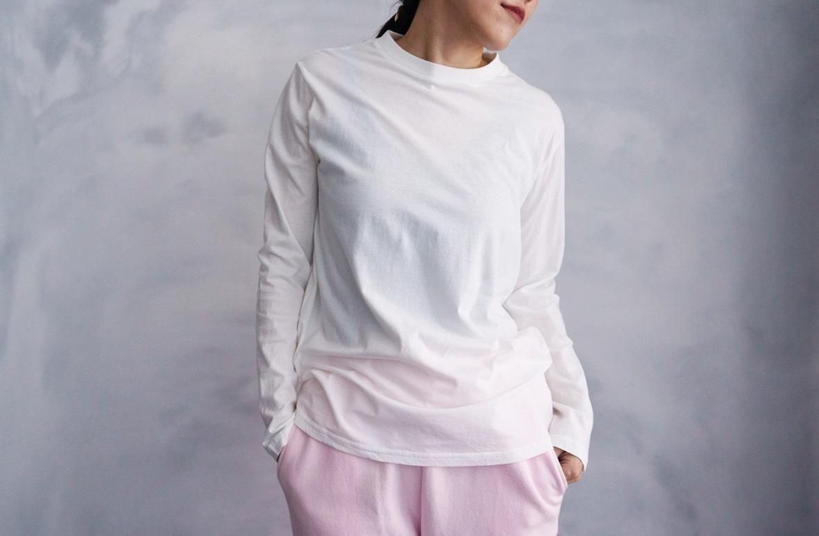 <img class='new_mark_img1' src='https://img.shop-pro.jp/img/new/icons1.gif' style='border:none;display:inline;margin:0px;padding:0px;width:auto;' />Ohh! Light Weight Basic L/S Crew WHITE