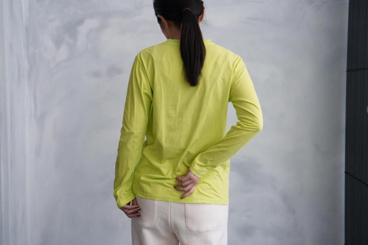 <img class='new_mark_img1' src='https://img.shop-pro.jp/img/new/icons1.gif' style='border:none;display:inline;margin:0px;padding:0px;width:auto;' />Ohh! Light Weight Basic L/S Crew LIME YELLOW