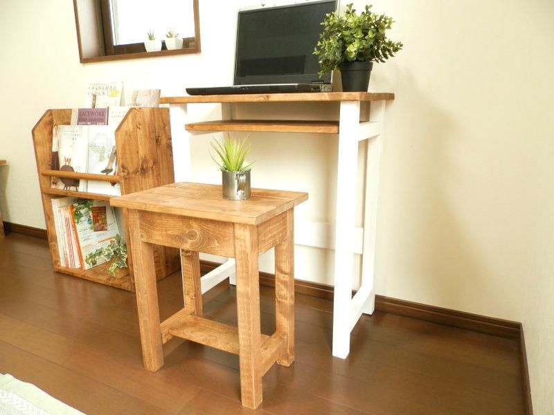 ハンドメイド　パソコンラック (チーク＆ホワイト) ハンドメイド パソコンラック (チーク＆ホワイト)