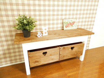 bench with heart BOXColor：Teak&White - ハンドメイドショップ 月