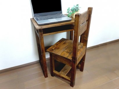 PC Desk & ChairColor：Dark Teak - ハンドメイドショップ 月家具