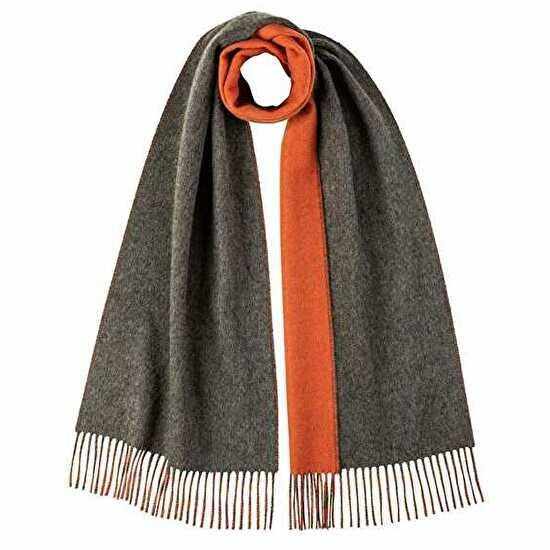 ジョンストンズ Johnstons カシミアリバーシブルマフラー ダークグレー オレンジ ジョンストンズ Johnstons 通販 ストールハウス Stole House ジョンストンズ Johnstons カシミアリバーシブルマフラー ダークグレー オレンジ ジョンストンズ Johnstons 通販 ストールハウス Stole House