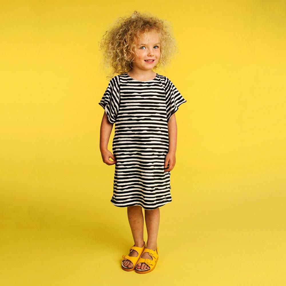 Sale40 Off Kids Case Wave Organic Dress F Dark Green キッズケース ベルスリーブボーダーワンピース ダークグリーン インポート 輸入 ベビー服 子供服 出産祝い 通販 Vivid Life