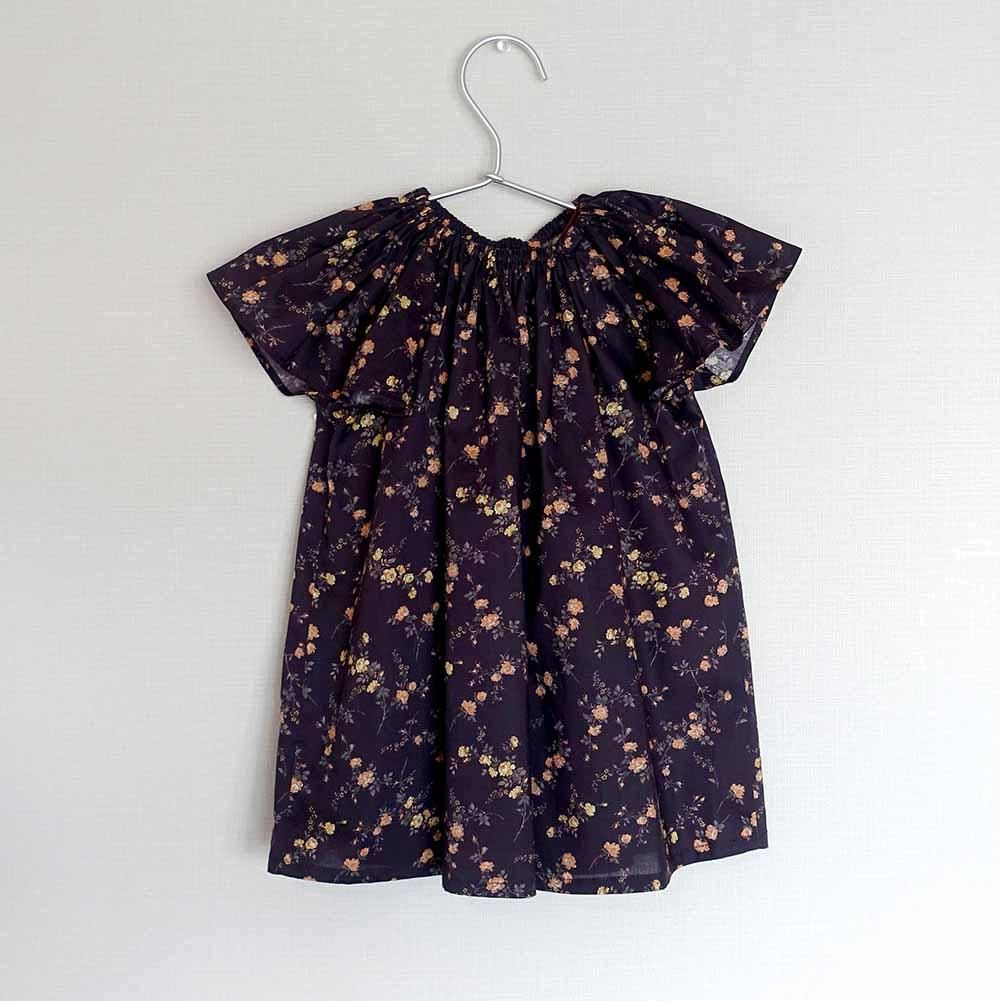 Little Rosetta Long use Dress Liberty Brown Rose リトルロゼッタ 長く着られるワンピース（リバティ ブラウンローズ）