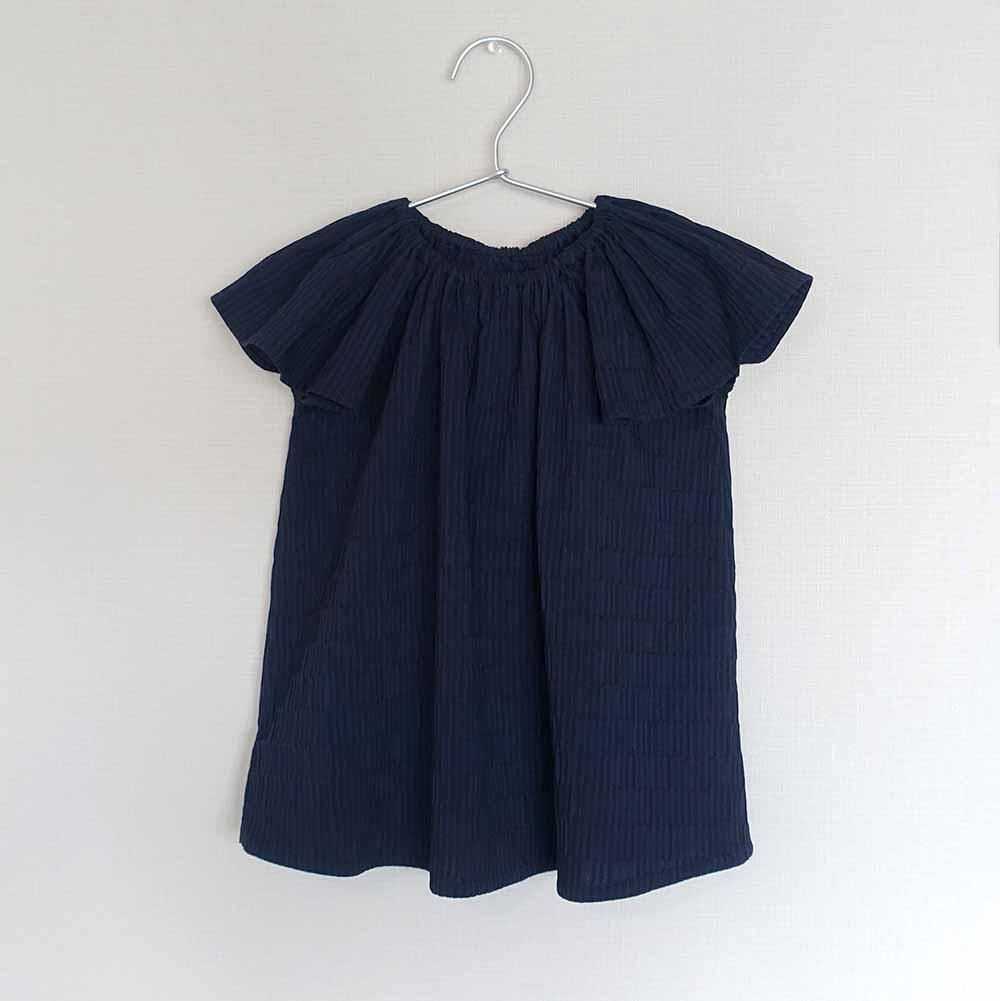 Little Rosetta Long use Dress リトルロゼッタ 長く着られるワンピース（ネイビー）