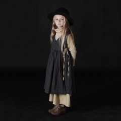 【SALE60%OFF】Little Creative Factory Polina's Apron Dress SLATE リネンラップワンピース（ダークグレー）