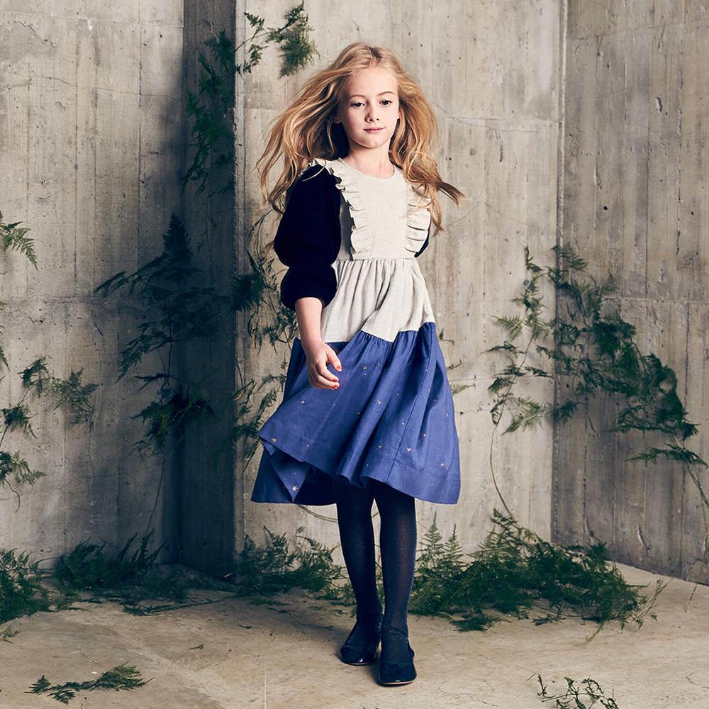 SALE70%OFF】Nellystella Teniness Dress Oatmeal ネリーステラ 切替長袖ワンピース（オートミール） -  インポート 輸入 ベビー服 子供服 出産祝い 通販 | vivid LIFE