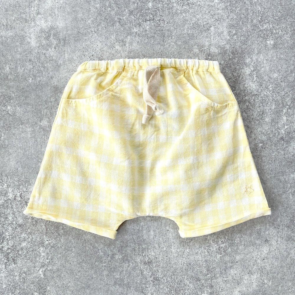 tocoto vintage Vichy squares baby bermudas YELLOW トコトヴィンテージ チェックショートパンツ（イエロー）