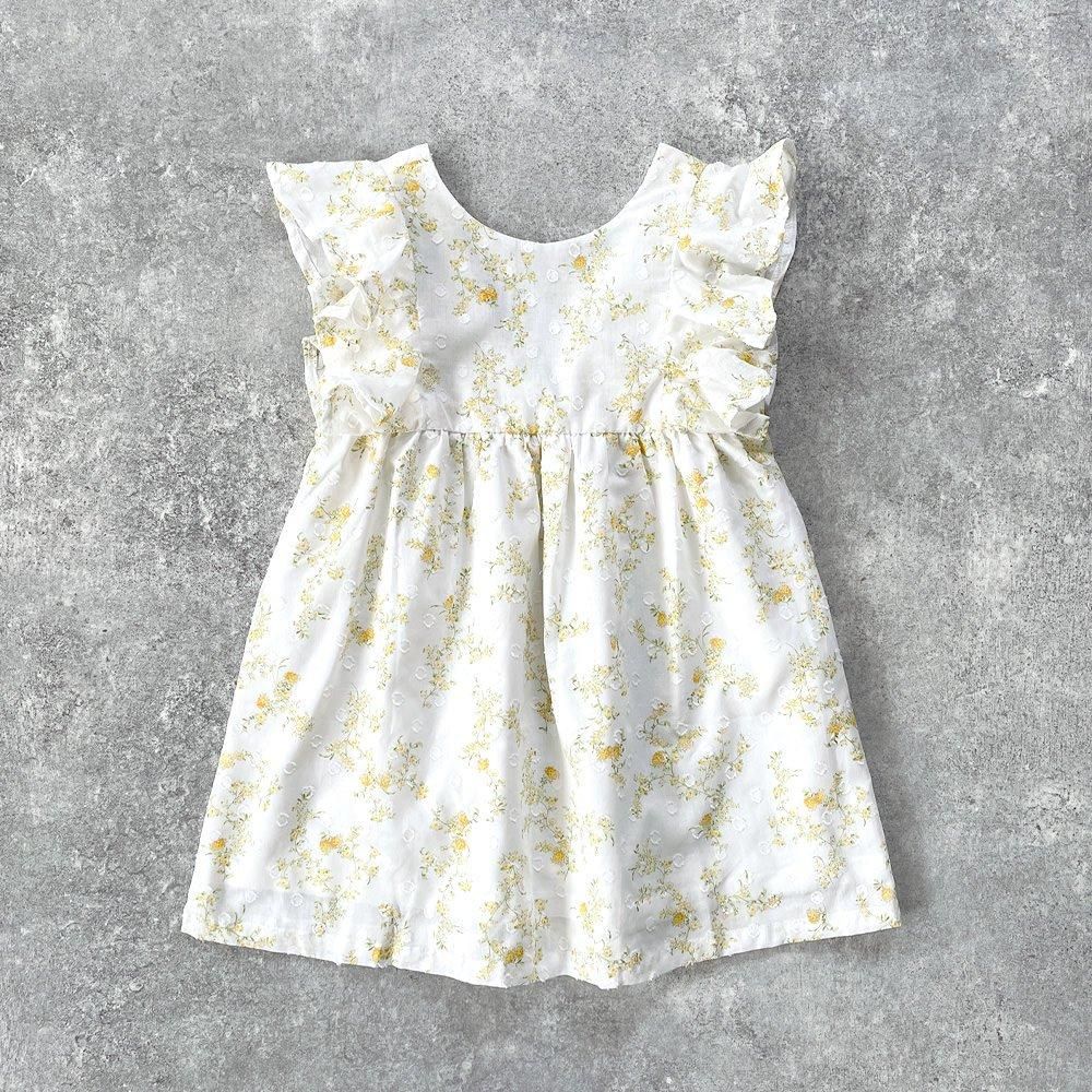 la petite blossom PRAIRIE DRESS Liberty ラ プティ ブロッサム 花柄ワンピース（イエロー）