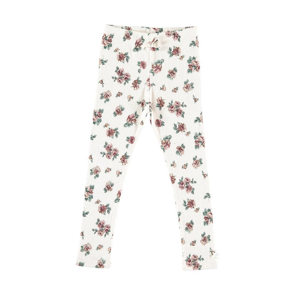 tocoto vintage Baby Flower print ribbed leggings OFF-WHITE トコトヴィンテージ 花柄リブレギンス（オフホワイト）