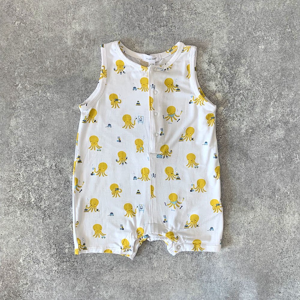 Angel Dear SLEEVLESS SHORTIE ROMPER OCTOPUS PLAYTIME エンジェル ディア  ノースリーブロンパース（オクトパス） - インポート 輸入 ベビー服 子供服 出産祝い 通販 | vivid LIFE