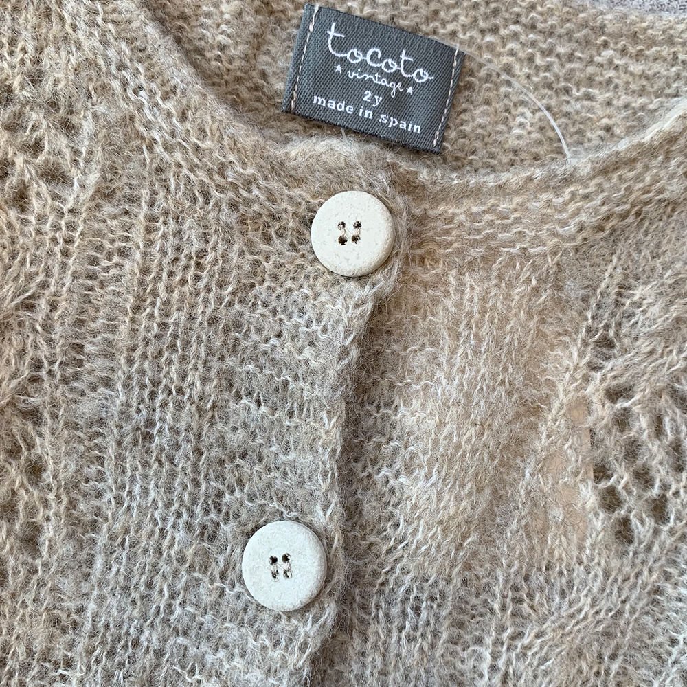 SALE40%OFF】tocoto vintage Baby Open-work ribbed knit cardigan