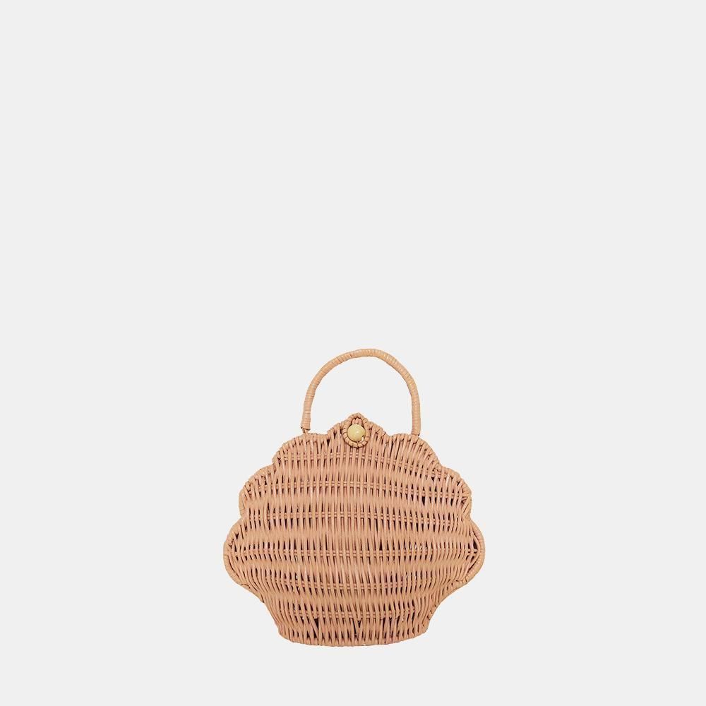 Olli Ella RATTAN SHELL BAG ROSE vivid LIFE