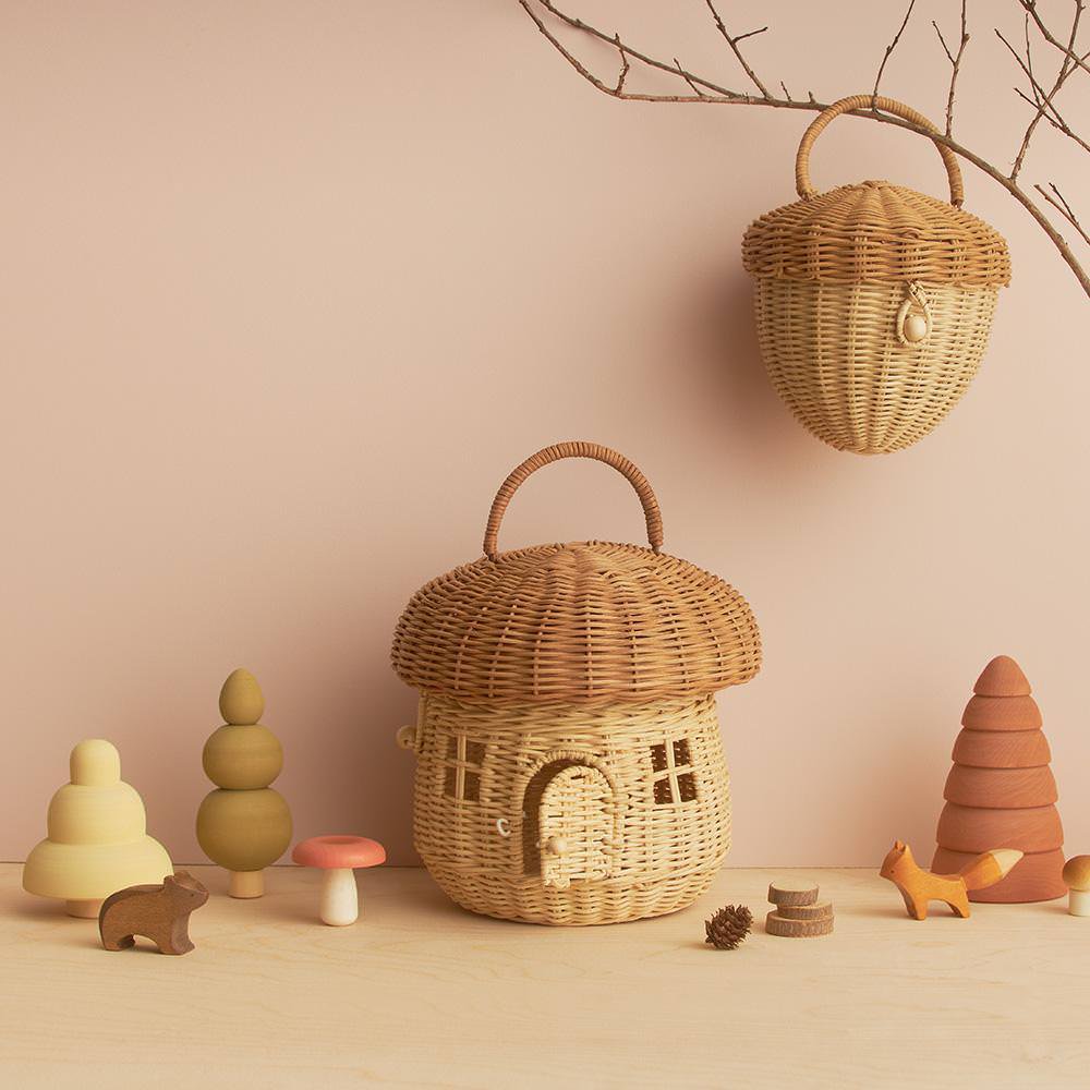 Olli Ella RATTAN ACORN BAG オリエラ ラタン製どんぐりバッグ