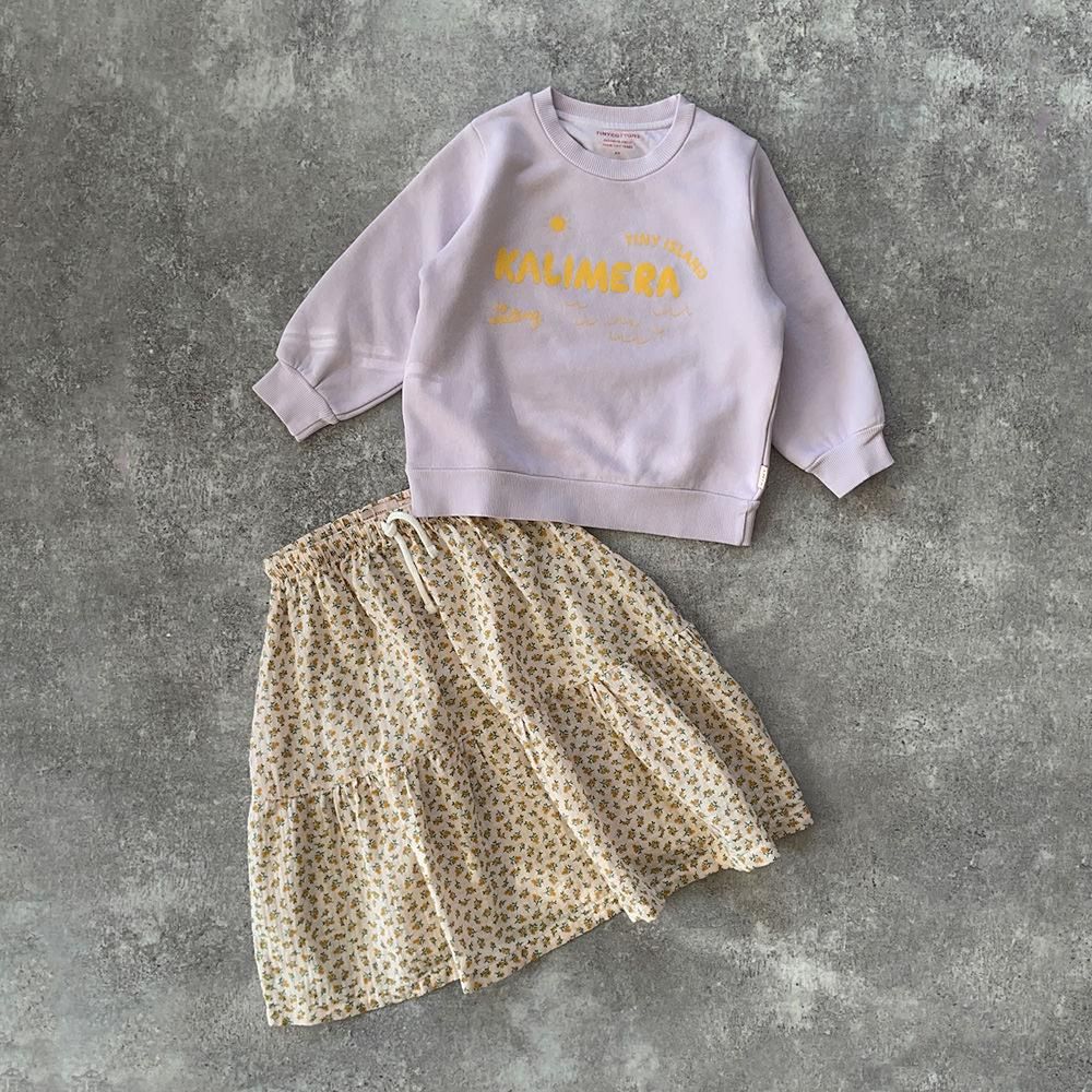 tinycottons SMALL FLOWERS LON-G SKIRT pastel pink/honey スモールフラワーロングスカート（パステルピンク）