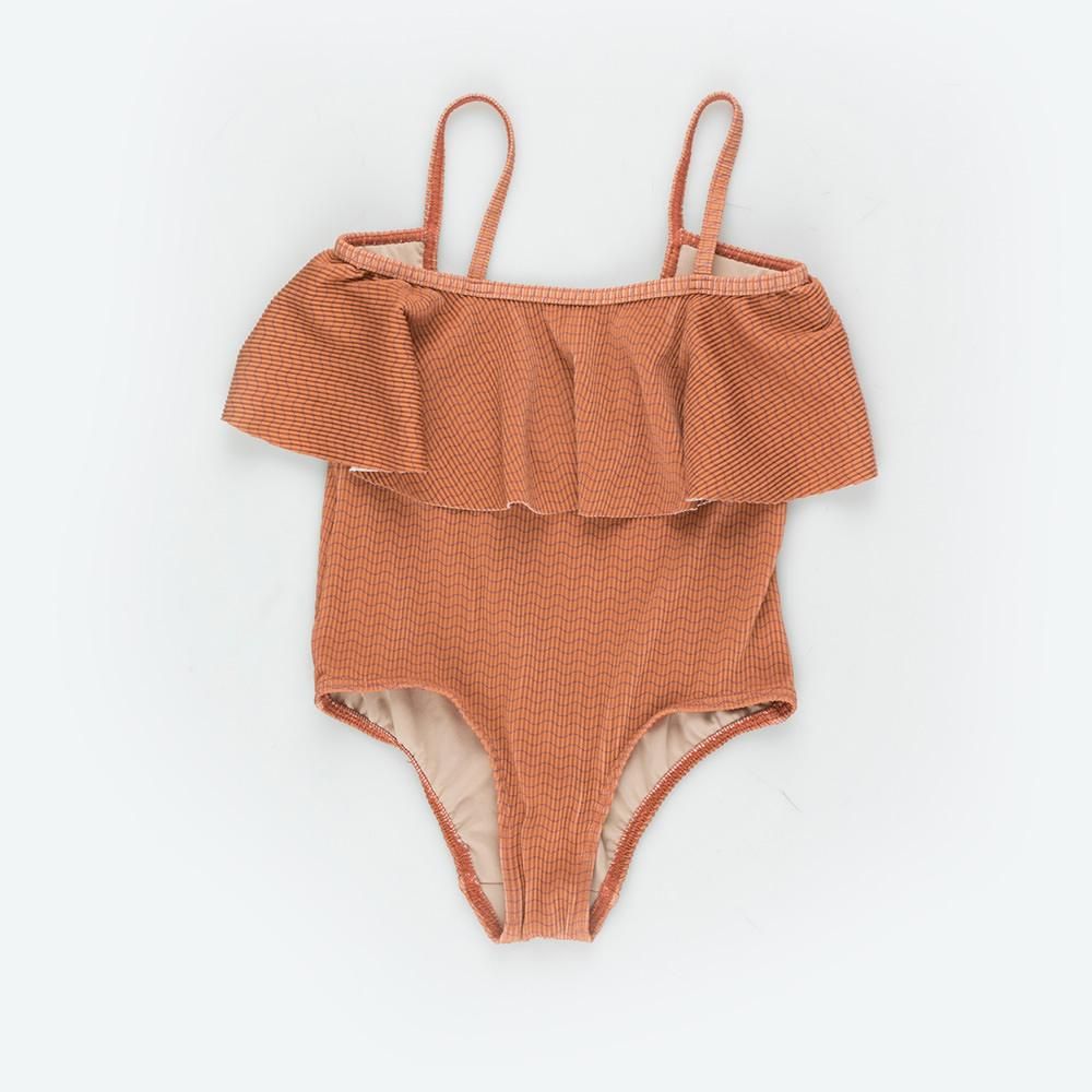 SALE40%OFF】tinycottons WAVES STRAPS SWIMSUIT cinnamon/iris