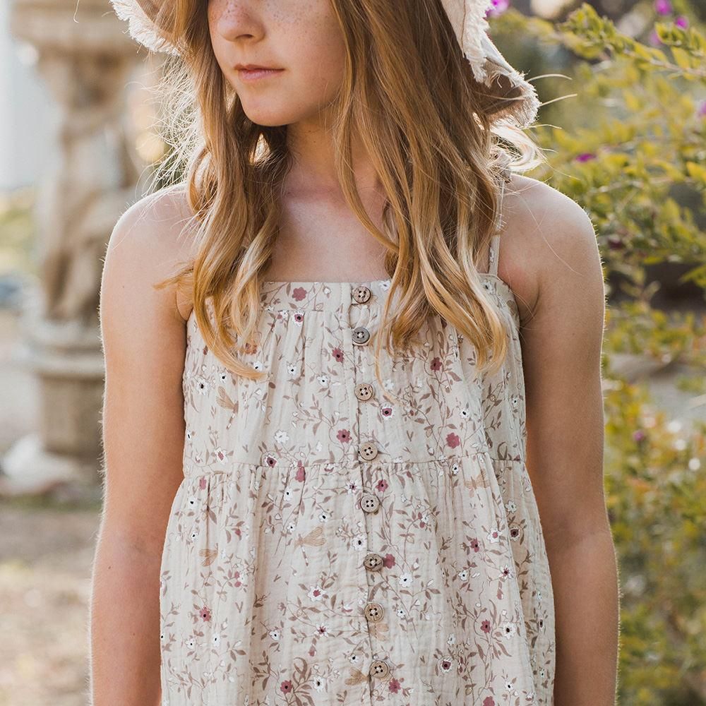 【新品】 rylee+cru* ライリー&クルー ワンピース 6-7y Rylee + Cru PHOEBE DRESS ABSTRACT NATURAL ライリーアンド