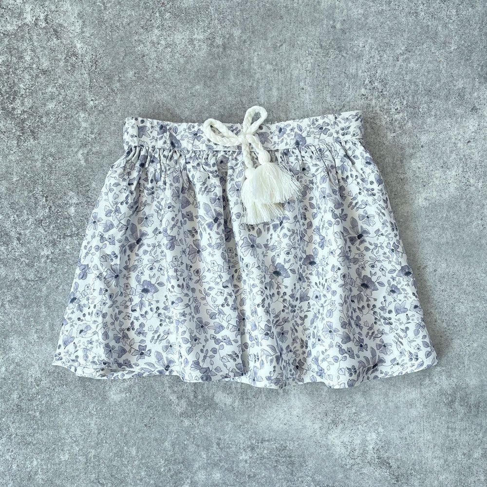 Rylee + Cru blue floral mini skirt ivory ライリーアンドクルー ブルーフローラルミニスカート（アイボリー）