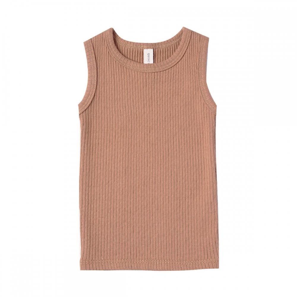 Quincy Mae RIBBED TANK TERRACOTTA クインシー メイ リブタンクトップ（テラコッタ）