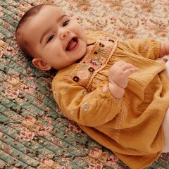 【SALE30%OFF】Louise Misha Baby Dress Mady Saffron ルイーズミーシャ 長袖ワンピース（サフラン）