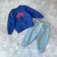 【SALE30%OFF】tinycottons SOLID BABY SWEATPANT foggy blue タイニーコットンズ スウェットロングパンツ（フォギーブルー）