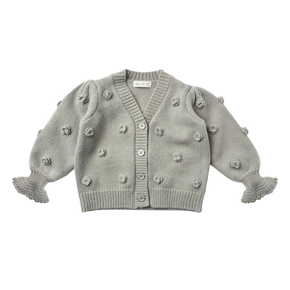 SALE40%OFF】Rylee + Cru FLOUNCE CARDIGAN BLUE FOG ライリーアンドクルー 長袖カーディガン（ブルーフォグ）  - インポート 輸入 ベビー服 子供服 出産祝い 通販 | vivid LIFE