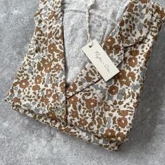 【SALE50%OFF】Rylee + Cru GIRLS PAJAMA SET BLOOM BEIGE ライリーアンドクルー 花柄半袖パジャマセット（ベージュ）