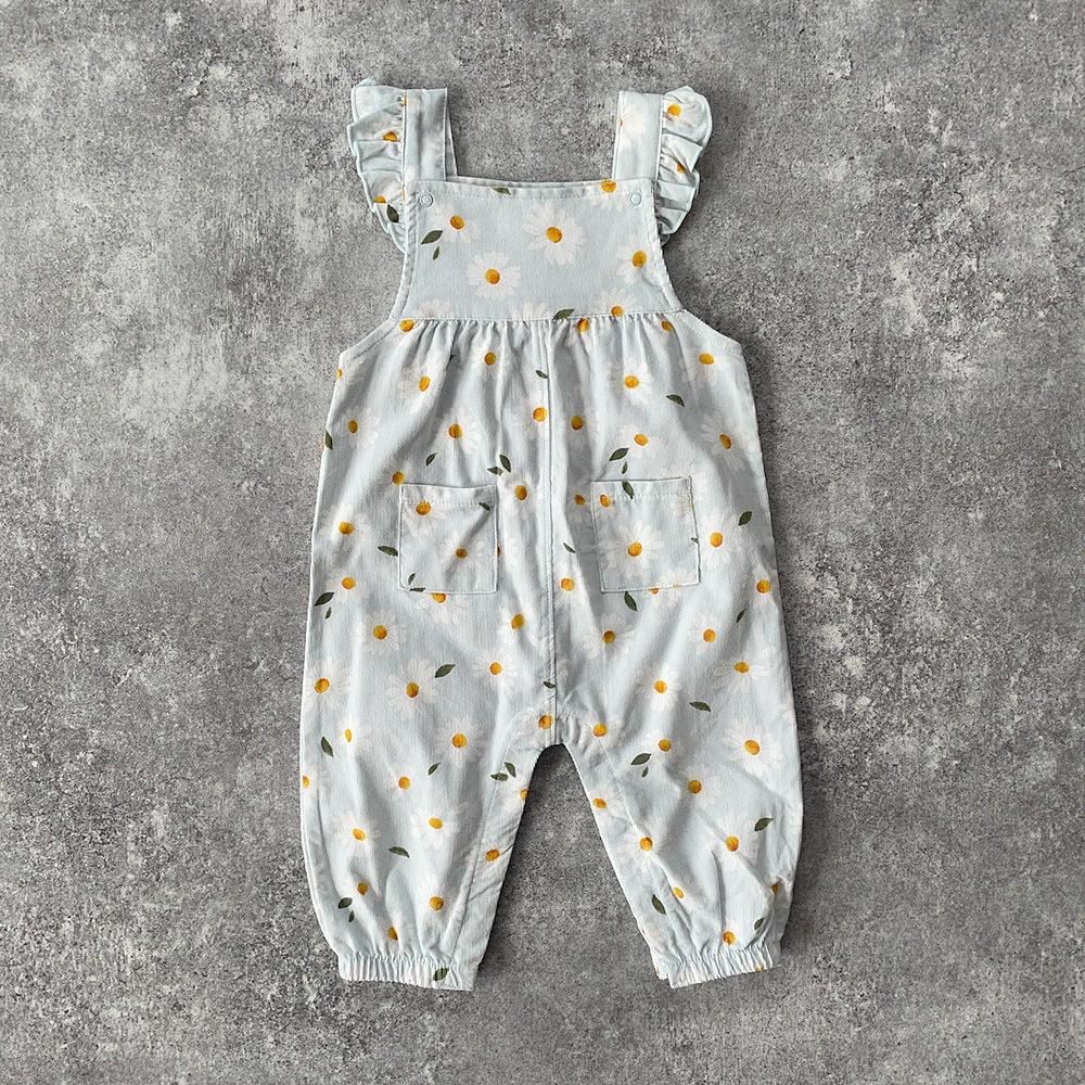 Angel Dear Daisy Corduroy Ruffle Overalls Grey エンジェル ディア デイジー柄コーデュロイフリル袖オーバーオール（グレー）