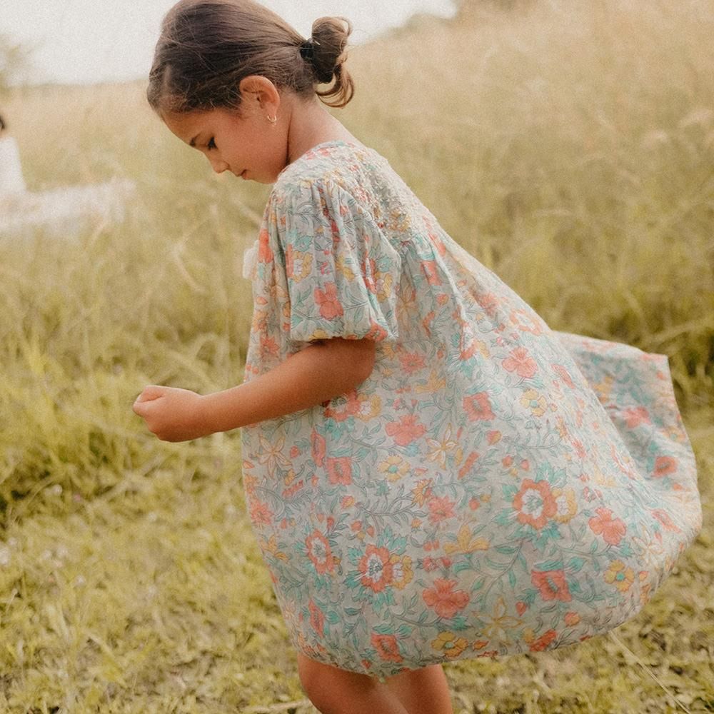 Louise Misha Baby DRESS EUGENIE WATER FLOWERS ルイーズミーシャ 半袖ワンピース（ウォーターフラワー）