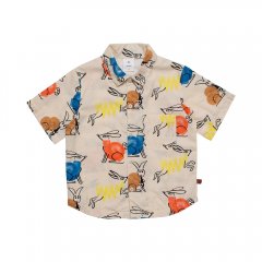 【SALE20%OFF】Wynken Day Shirt - Warm Sand / Multi Colours ウィンケン 開襟半袖シャツ（マルチ）