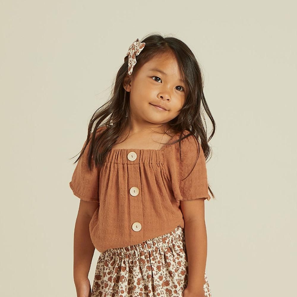 Rylee + Cru leah top terracotta ライリーアンドクルー 半袖ブラウス（テラコッタ）