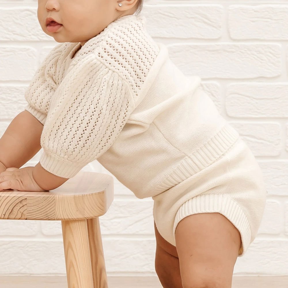 SALE30%OFF】Quincy Mae pointelle knit set ivory クインシー メイ