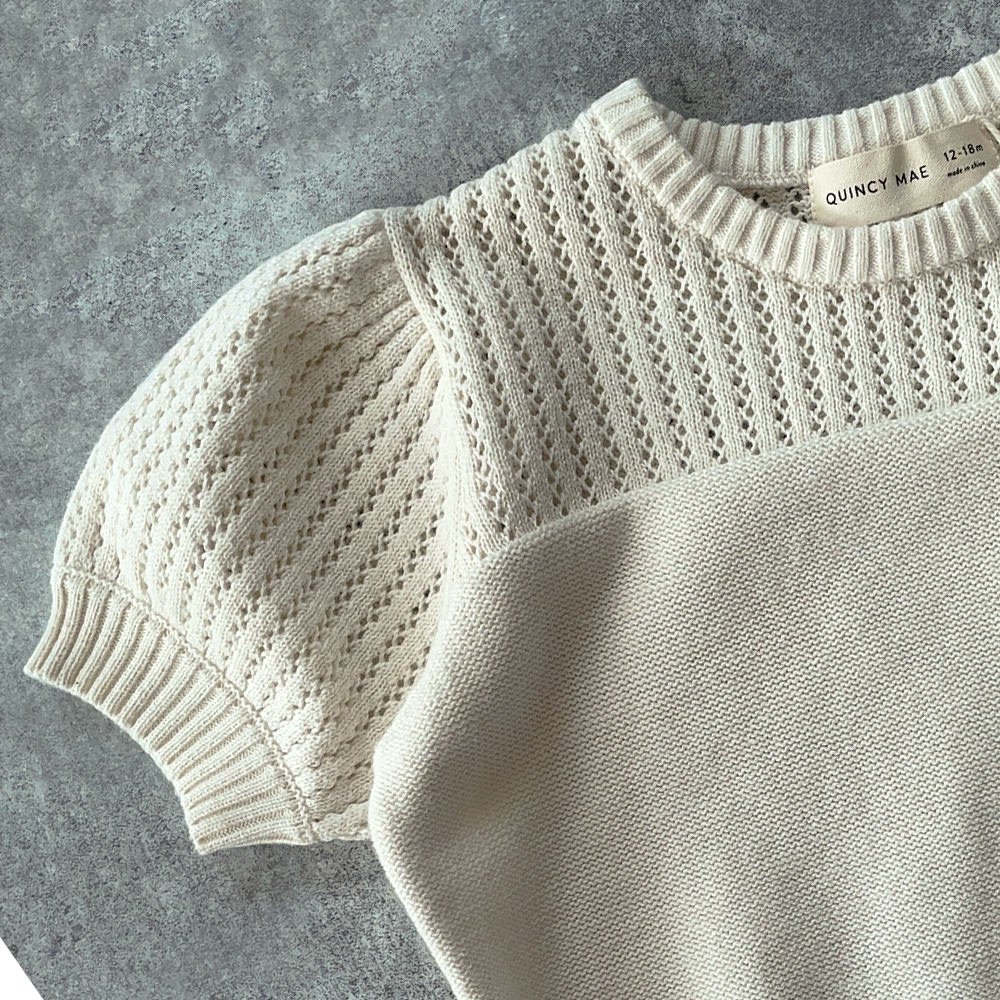 SALE30%OFF】Quincy Mae pointelle knit set ivory クインシー メイ