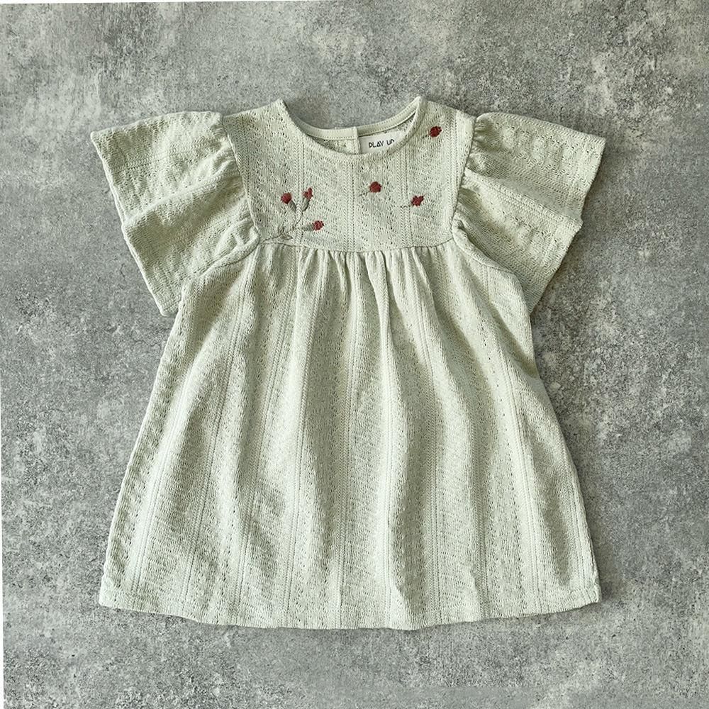 Play Up Baby Girl Dress プレイアップ 半袖刺繍ワンピース（ペールミント）