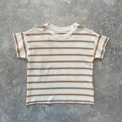 Play Up Baby Boy T-shirt プレイアップ ストライプ半袖Tシャツ（キャメル）